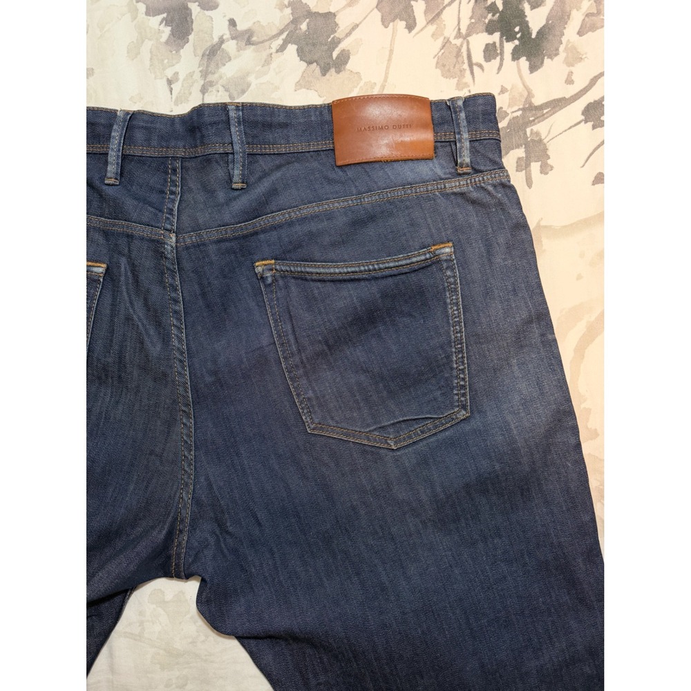 Massimo Dutti Mens Slim Fit Dark Wash Indigo Denim Jeans Stretch Size 36 x 31
